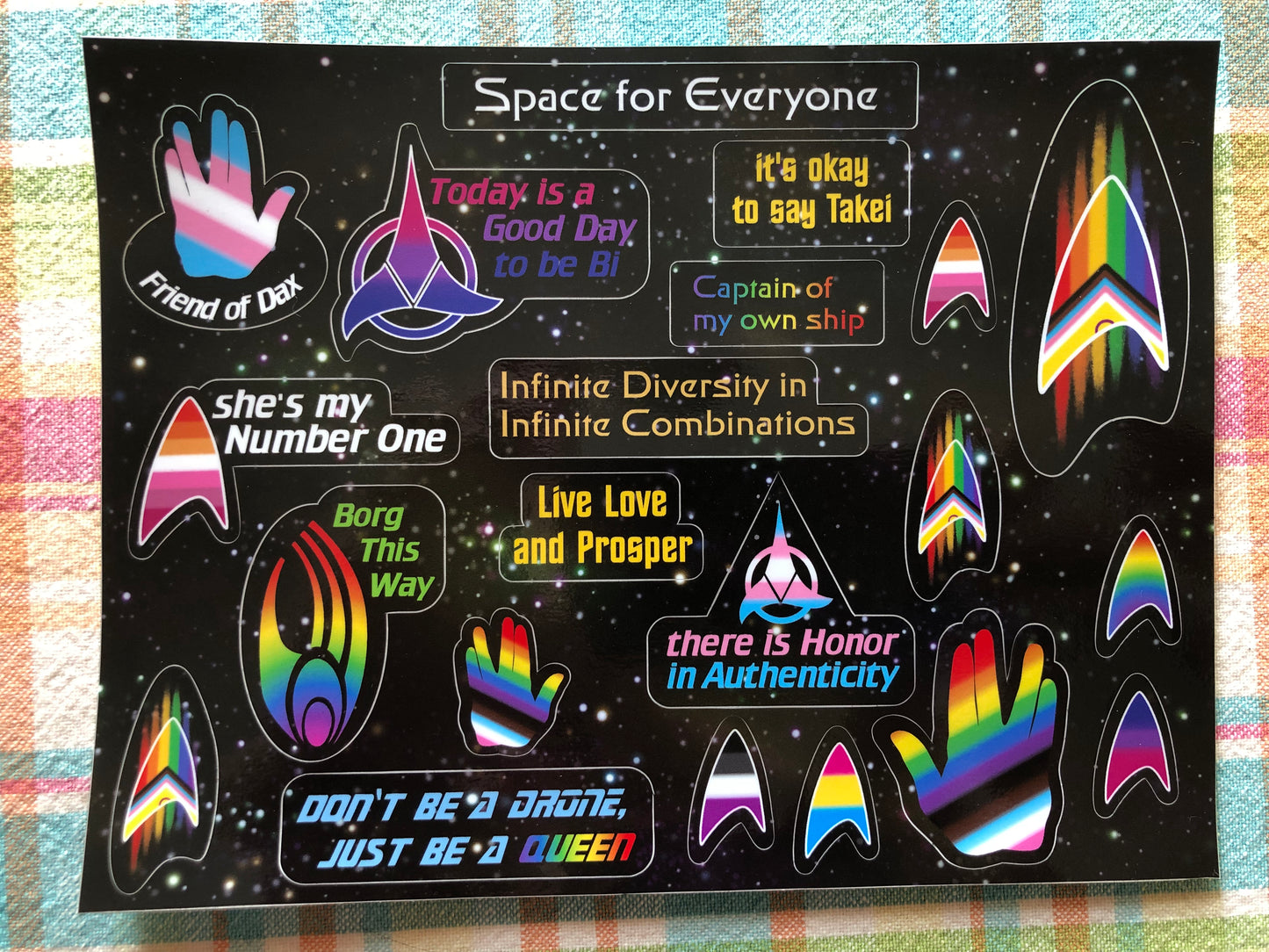 Trekkie Pride sticker sheet