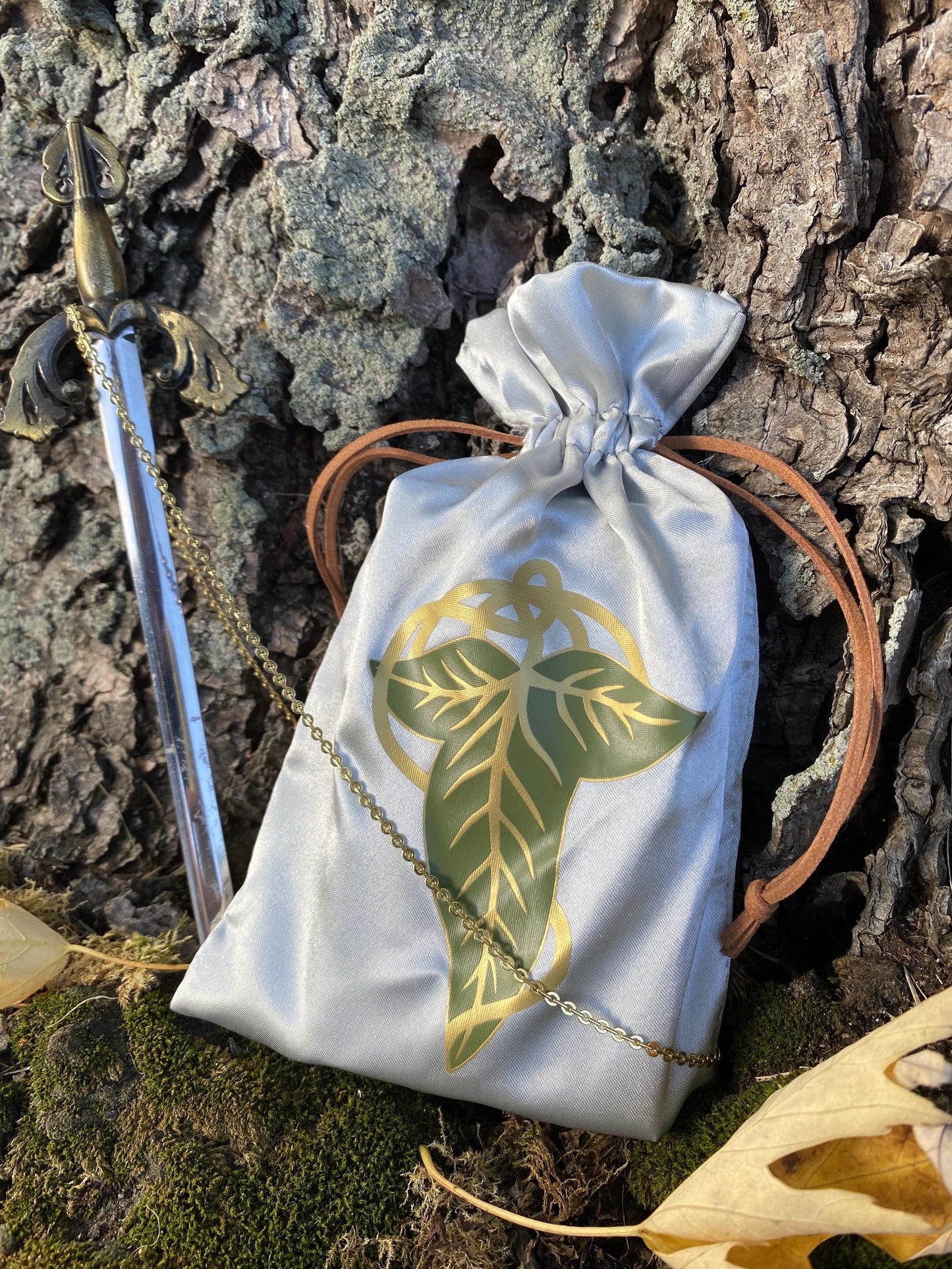 Elven Leaf Tarot Bag | Dice Bag